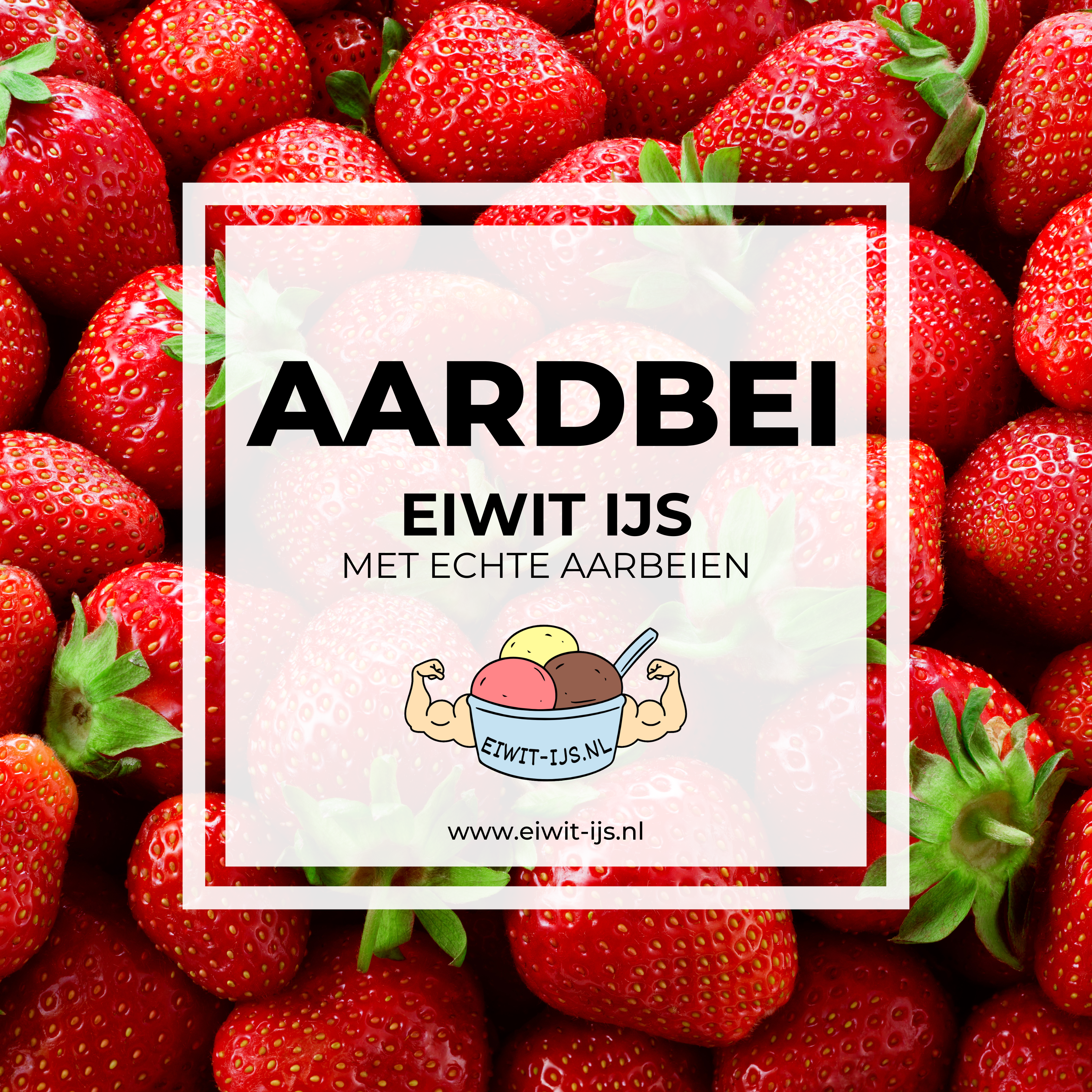 Aardbeien eiwit-ijs