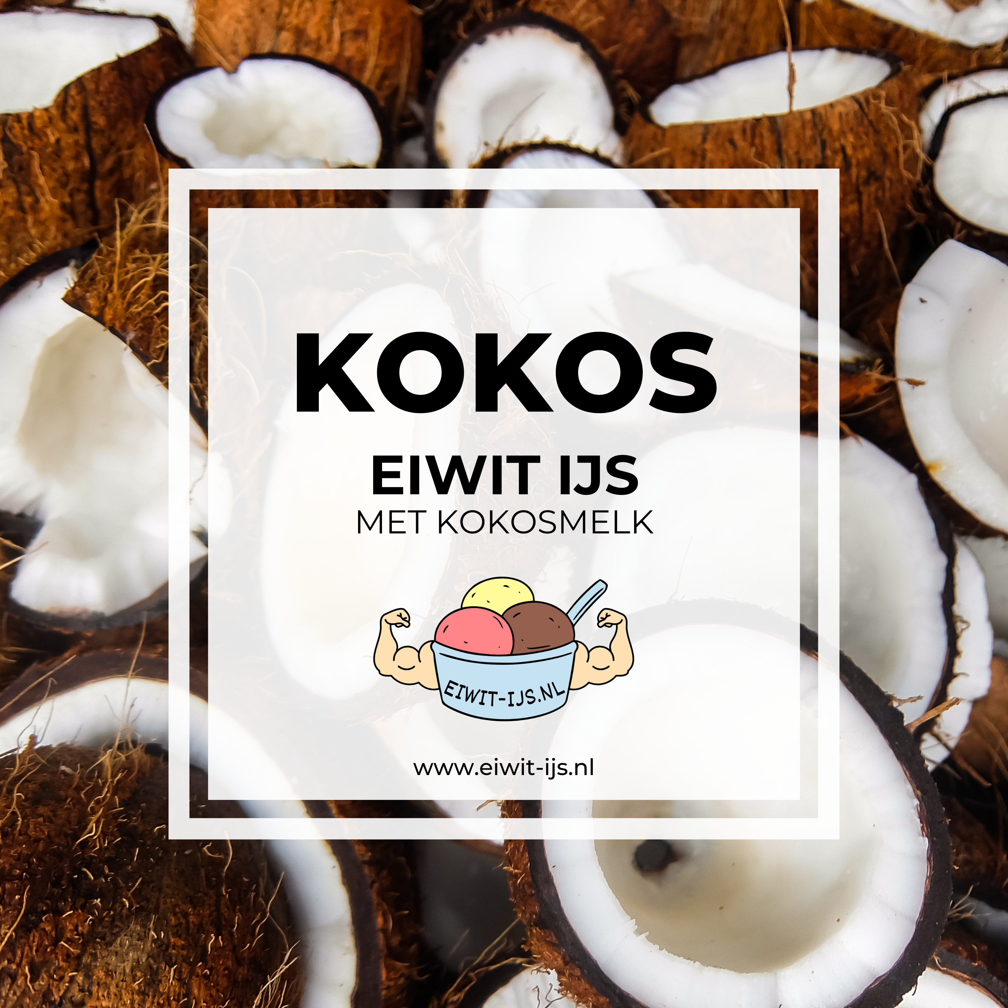 Kokos eiwit-ijs
